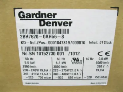 1.25" NPT Elmo Rietschle Gardner Denver G-BH7 Vacuum Pump/Compressor NEW Z57