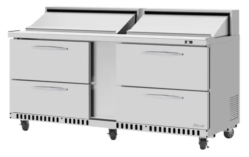 Turbo Air PST-72-D4-FB-N 72 5/8" PRO Series Mega Top Sandwich/Salad Prep Table w/ Refrigerated Base, 115v
