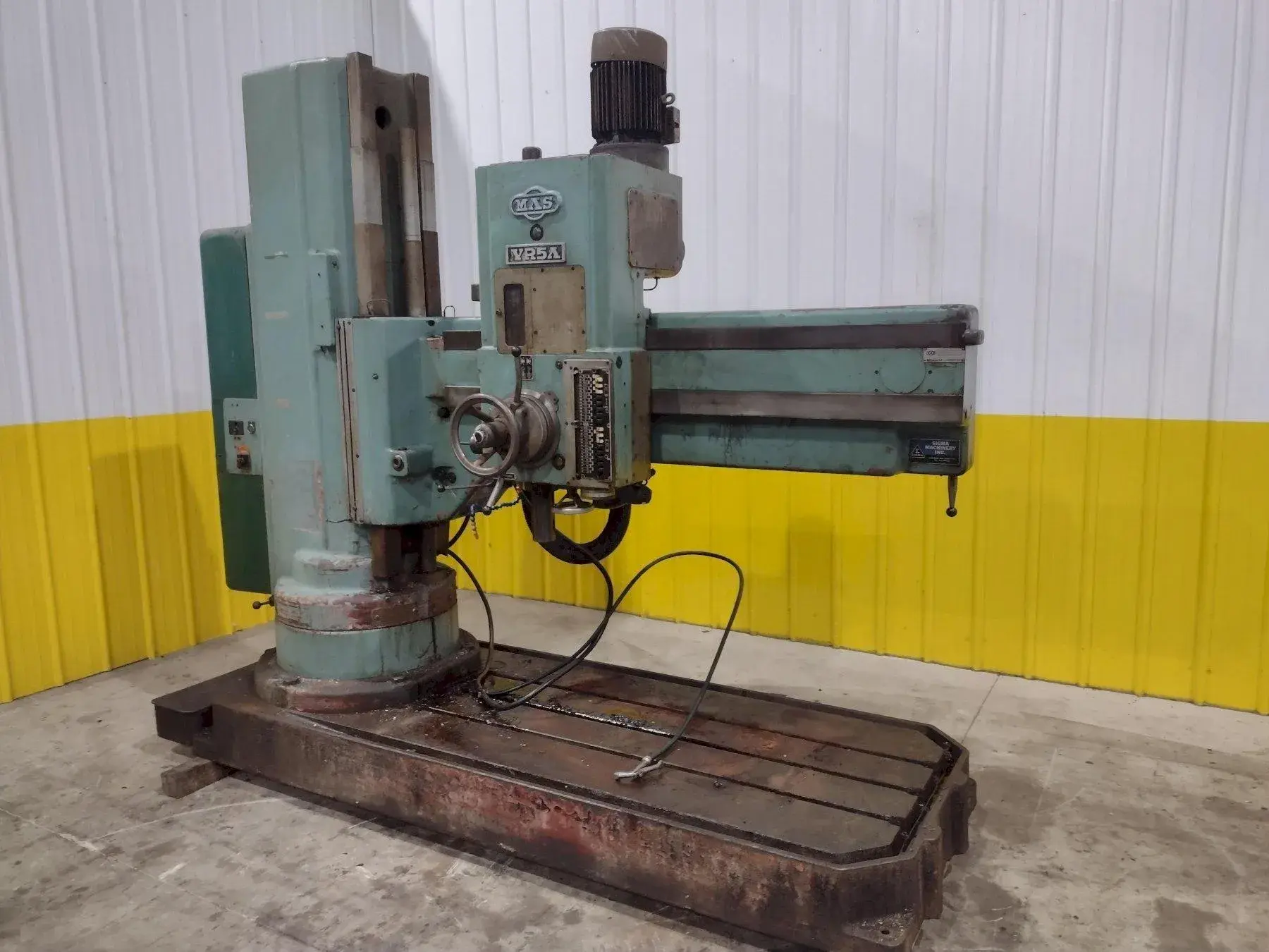 5' X 18" MAS MODEL #VR5A POWERED RADIAL ARM DRILL