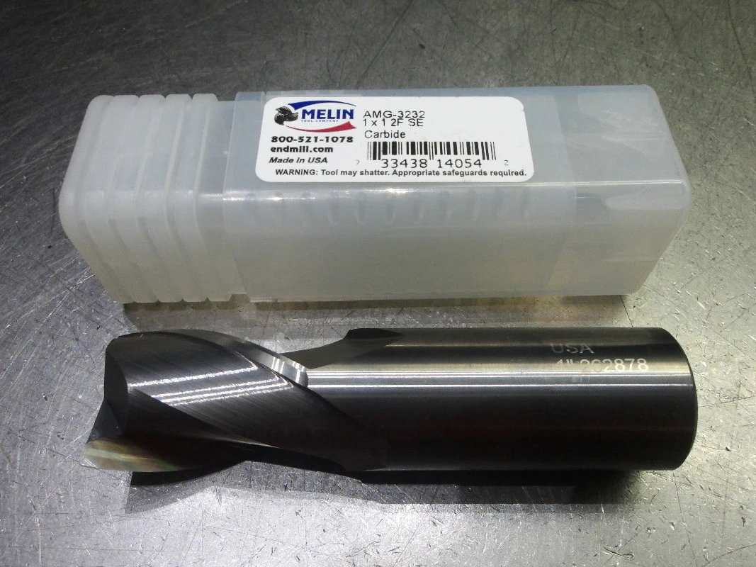 Melin 1" 2 Flute Carbide SQ Endmill 1" Shank AMG-3232 (LOC2201)
