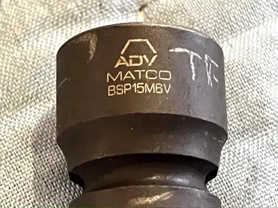 MATCO TOOLS "ADV" BSP15M6V, 3/8" DRIVE, 15MM. IMPACT SOCKET, 6 POINT.