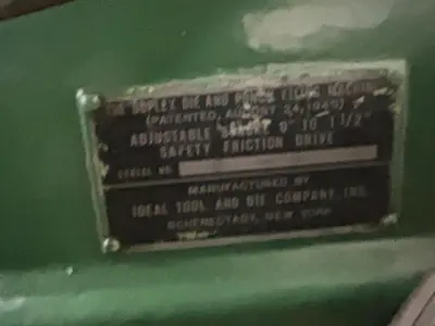 Ideal Tool & Die Company Duplex Die & Punch Filling Machine