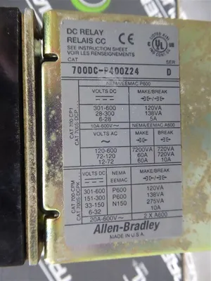 Allen Bradley 700DC-P400Z24 DC Relay Module Series D Used