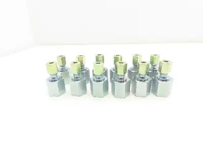 Straight Female Compression Fitting 3/8" FNPT x 6mm Tube  Lot of 12