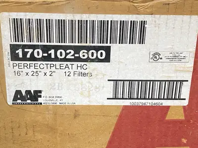 170-102-600 | AAF Flanders  Perfect Pleat HC Filters 16" x 25" x 2" LOT OF 9 - Open box