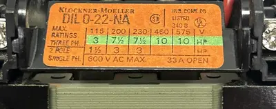 Used MOELLER DIL022-NA Miscellaneous Equipment (Electrical & Power) | Surplus Asset Holdings #1197357