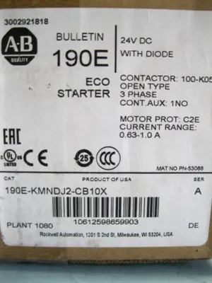 NEW Allen-Bradley 190E-KMNDJ2-CB10X