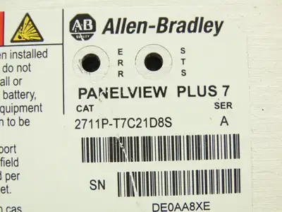 Allen Bradley 2711P-T7C21D8S PanelView Plus 7 Touch HMI 24VDC Control Panel