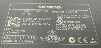 NEW SIEMENS 6GK7443-1EX20-0XE0 COMM. PROCESSOR CP443 6GK7 443-1EX20-0XE0