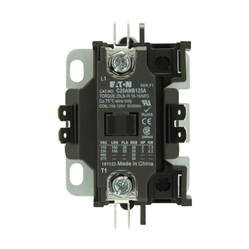 Eaton C25ANB130B Definite Purpose Contactor, Quick, 30A, 110-120 Vac [New]