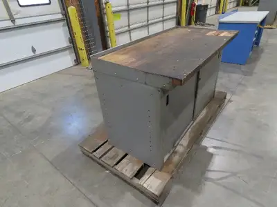 Industrial Butcher Block Top Workbench 2-Door Cabinet Workstation 60"W 30"D 36"H