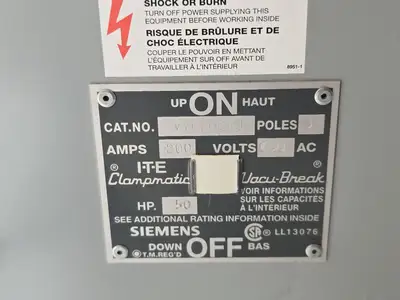1600 Amp 480 volt Main Disconnect w/ 5 Breakers