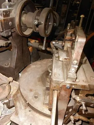 2987-385 Antique RA Lienhard Chaux-de-Fonds Brocading Machine