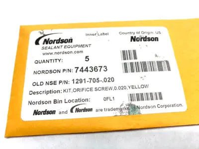 NEW NORDSON ORIFICE SCREW KIT, 0.020, YELLOW