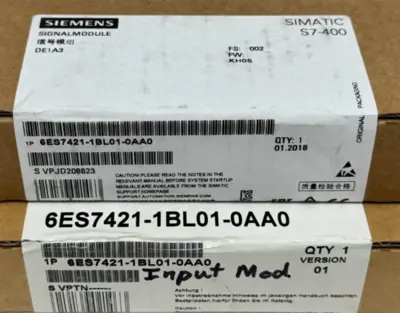 LOT OF 2 NEW SEALED SIEMENS 6ES7421-1BL01-0AA0 INPUT MODULES 6ES7 421-1BL01-0AA0