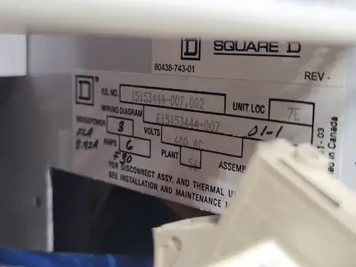 USED SQUARE D MODEL 6