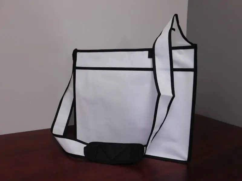 White Over The Shoulder Tote - 14" x 7" x 12"