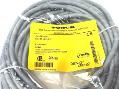 NEW TURCK EUROFAST SENSOR/ACTUATOR EXTENSION CABLE U2446