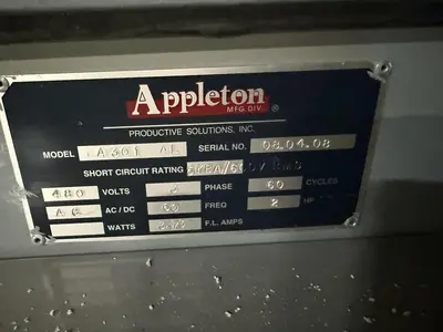 Used 2008 APPLETON A301 AL Core Cutters Pennsylvania US | Global Equipment International, LLC #1488059