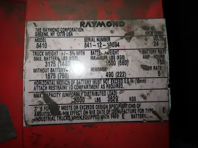USED THE RAYMOND CORPORATION 8410