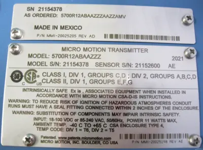 NEW Micro Motion 5700 R12 ABAAZZZ AAZZAMV