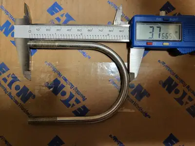 U-Bolt Plate Assembly 316SS, 3.76"L x 3.18"W