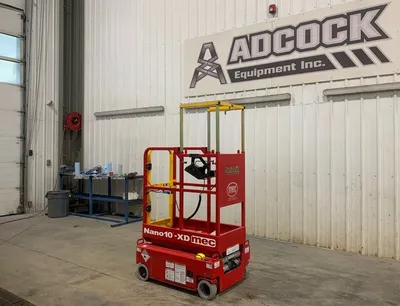 New | in-Stock 2026 MEC NANO10-XD ELECTRIC SCISSOR LIFT Scissor Lifters Alberta CA | Adcock Equipment #1417578