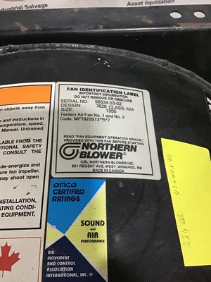 Northern Blower JMN-184-2 Industrial Pressure Blower