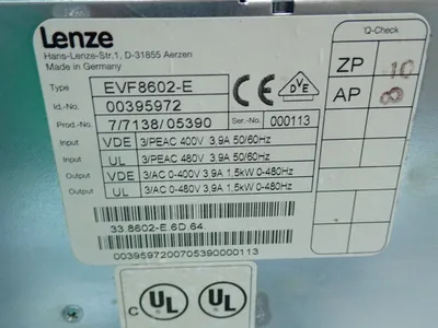 USED LENZE EVF8602E