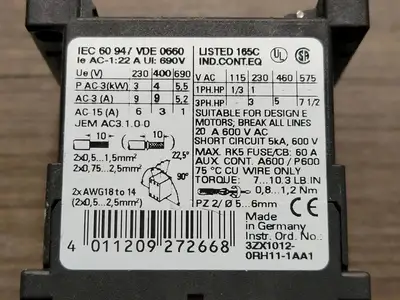 USED SIEMENS 3RT1016-1AF01