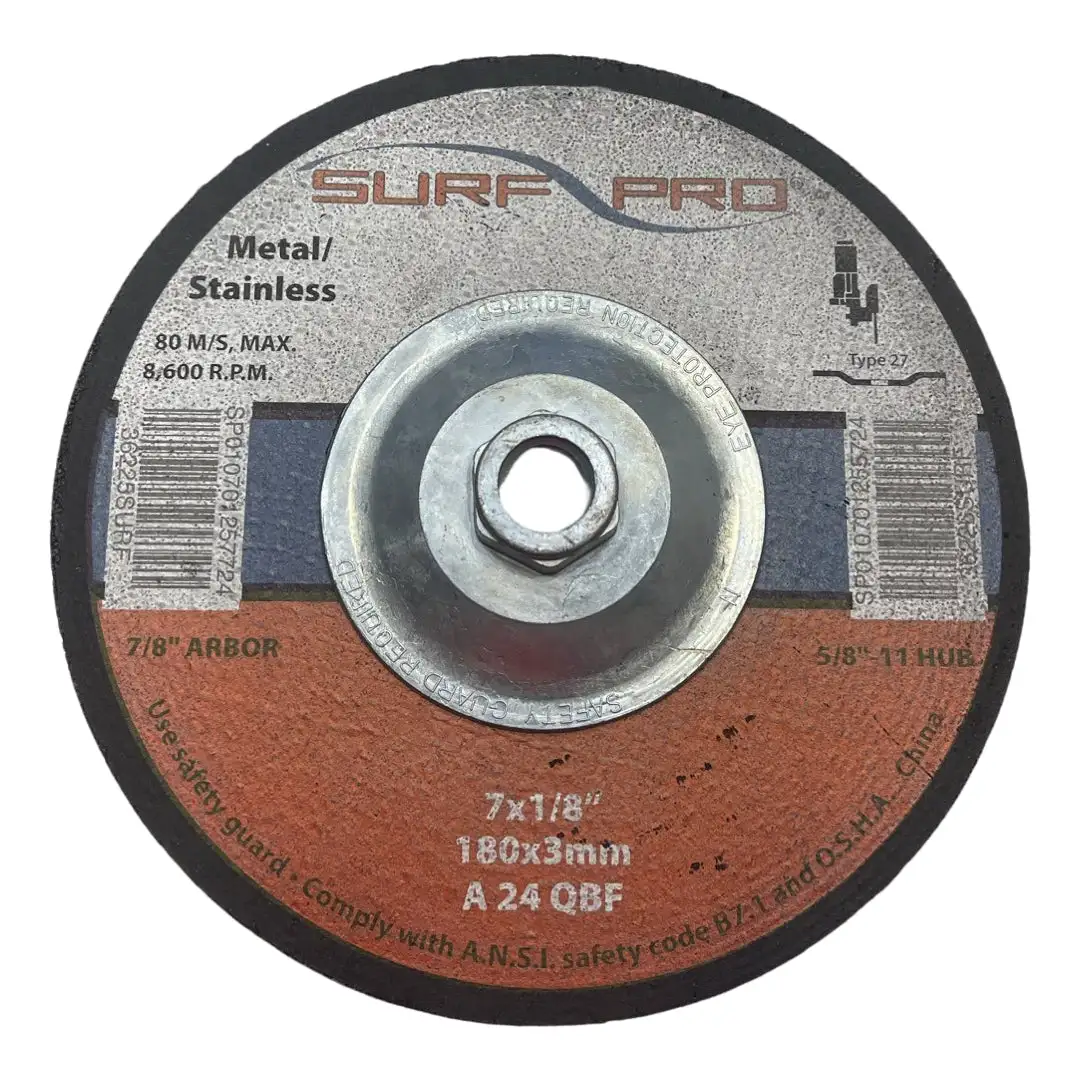 Surf-Pro 7" x 1/8" x 5/8-11 Cut-Off Wheel Aluminum Oxide Metal Stainless 2 Pack