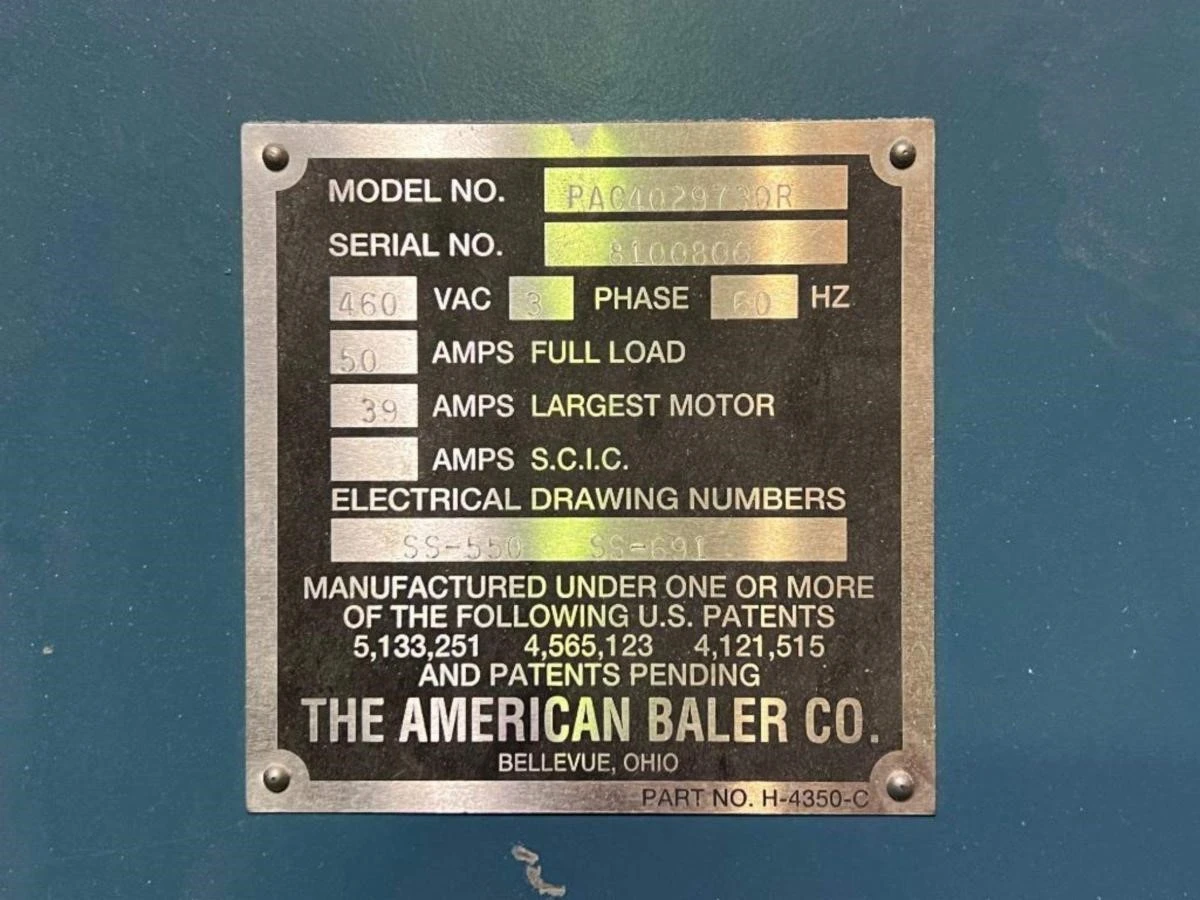 USED AMERICAN AUTO TIE BALER PAC4029730R
