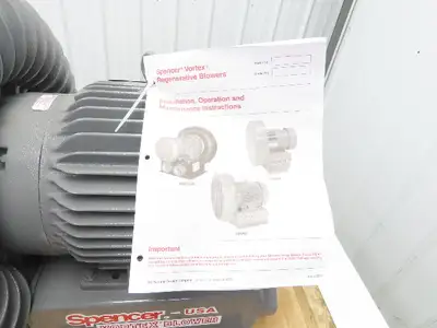 Used SPENCER _UNKNOWN_ Centrifugal Blowers Indiana US | Arrow Industrial #1366571
