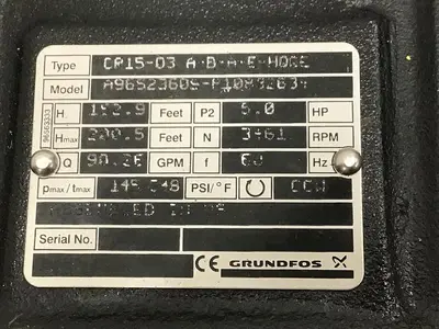 USED GRUNDFOS CR15-03 A-B-A-E-HQQE