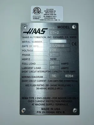 Used 2018 HAAS DT-2 Vertical Machining Centers California US | MachineStation #947106