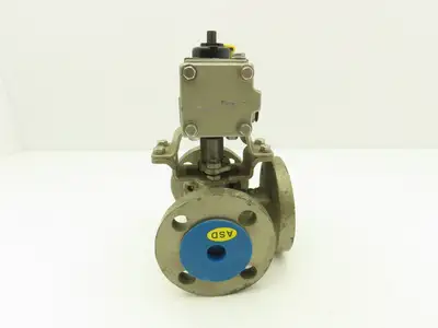 NDV Nippon EPN1304NB-L2 DN20 3/4" Flanged 3-Way Ball Valve & Pneumatic Actuator