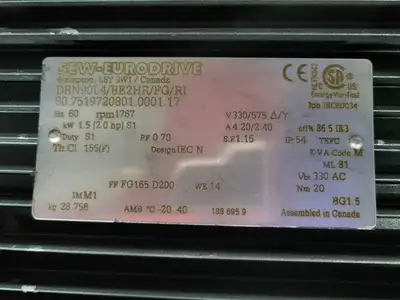 NEW SEW-EURODRIVE DRN90L4/BE2HR/FG/R1