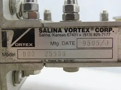 Salina Vortex B03 25550 2-1/4" Pneumatic Slide Gate Dry Material Cut Off Valve