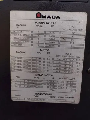 USED AMADA FBD8025NT