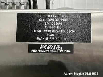 Used GEA WESTFALIA PROTEIN MASTER CF 7000 Decanter Centrifuges Illinois US | Aaron Equipment #162247