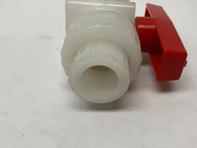 Double Union PVC Ball Valve, 1/2", White, Slip Sockets - New Other