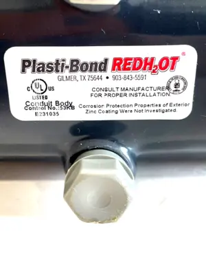 NEW PLASTI-BOND REDH2OT TB58G CONDUIT OUTLET PRHTB58 1-1/2 FORM 8 TYPE TB