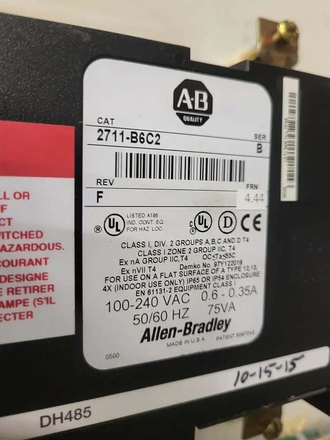 Used ALLEN-BRADLEY 2711-B6C2 Automation Control (HMI) Michigan US | ND Industrial Surplus #1324384