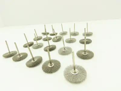1-1/2" Crimp Wire Stainless Fine Brush Wheel 1/8" Shank Drill  Lot of 20
