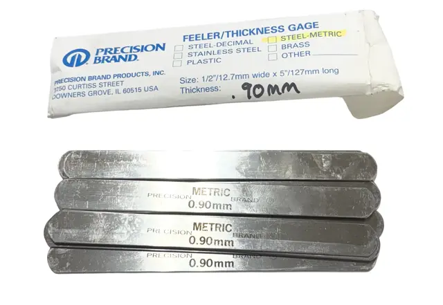 Precision Brand .90mm Metric Steel Feeler Gage 1/2" x 5" 10 Pack USA Made