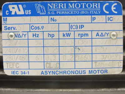 New | in-Stock NERI MOTORI _UNKNOWN_ Motors (misc) Indiana US | Arrow Industrial #1249758