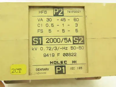 Holec 741F0027 Current Transformer 2000/5A 30/45/60VA 0.73/3kV