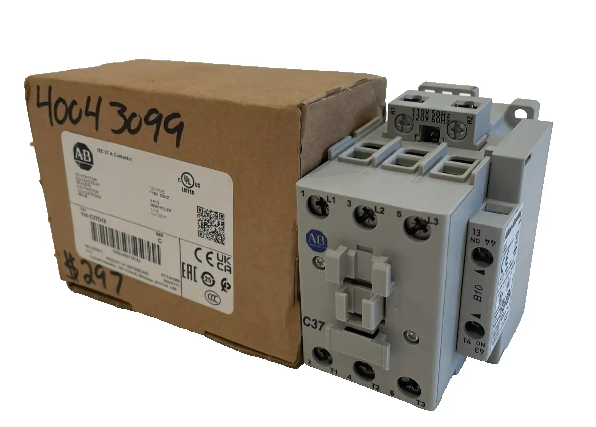 ALLEN BRADLEY 100-C37D10 CONTACTOR SER.C 100C37D10 NEW, SURPLUS