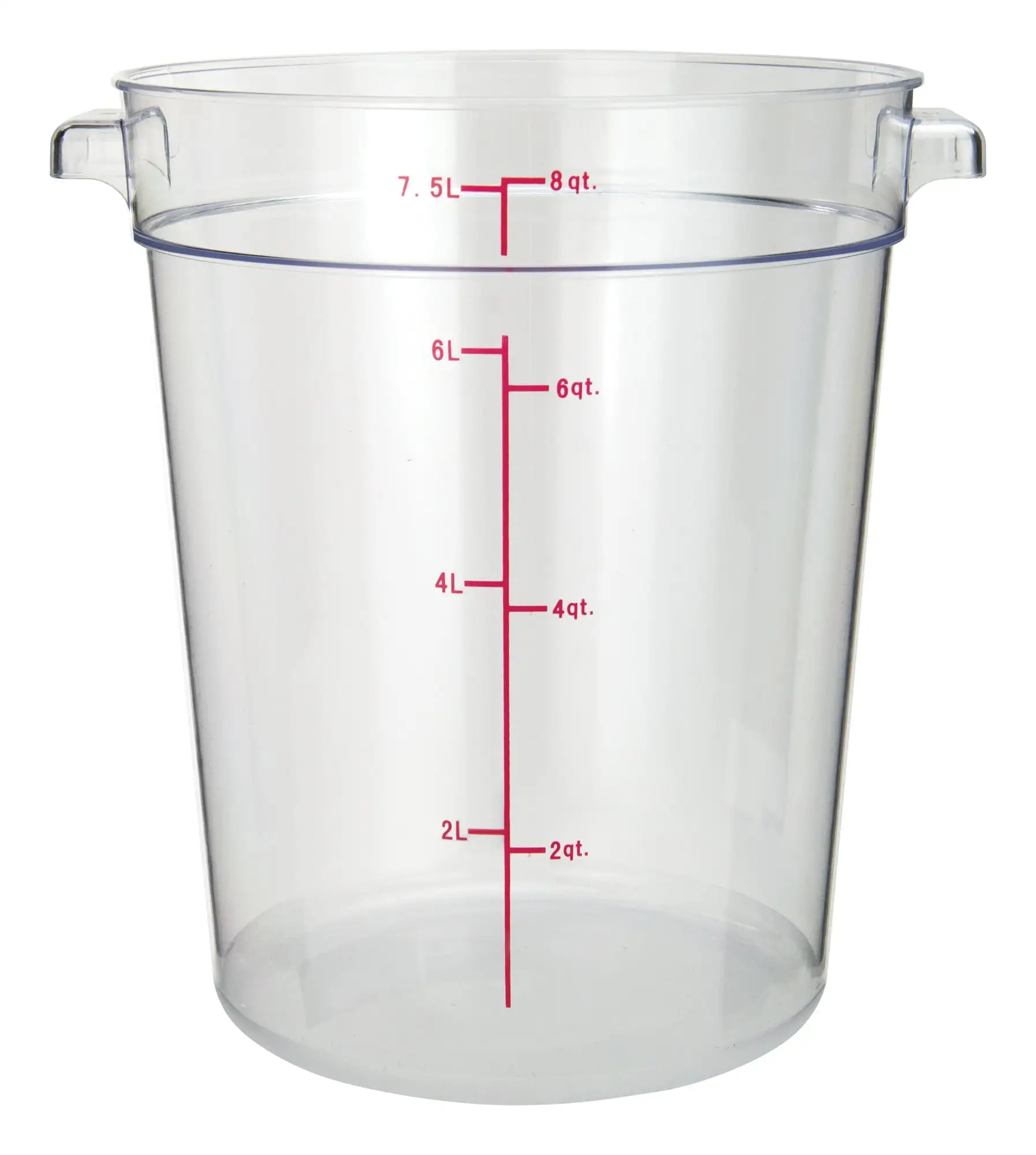 8qt Round Storage Container, Clear, PC (12 Each)