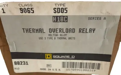 NEW SQUARE D 9065SDO5 THERMAL OVERLOAD RELAY